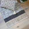 Tischläufer Chic Antique Streifen Kohle/Natur Leder-Jute Mix