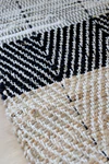 Tischläufer Chic Antique Streifen Kohle/Natur Leder-Jute Mix