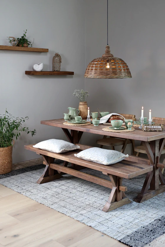 Handgewebter Teppich Chic Antique – Streifen Kohle Naturtöne