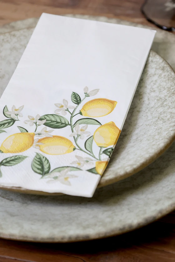 Papierservietten Chic Antique Zitronen-Print – Sommerfest-Highlight