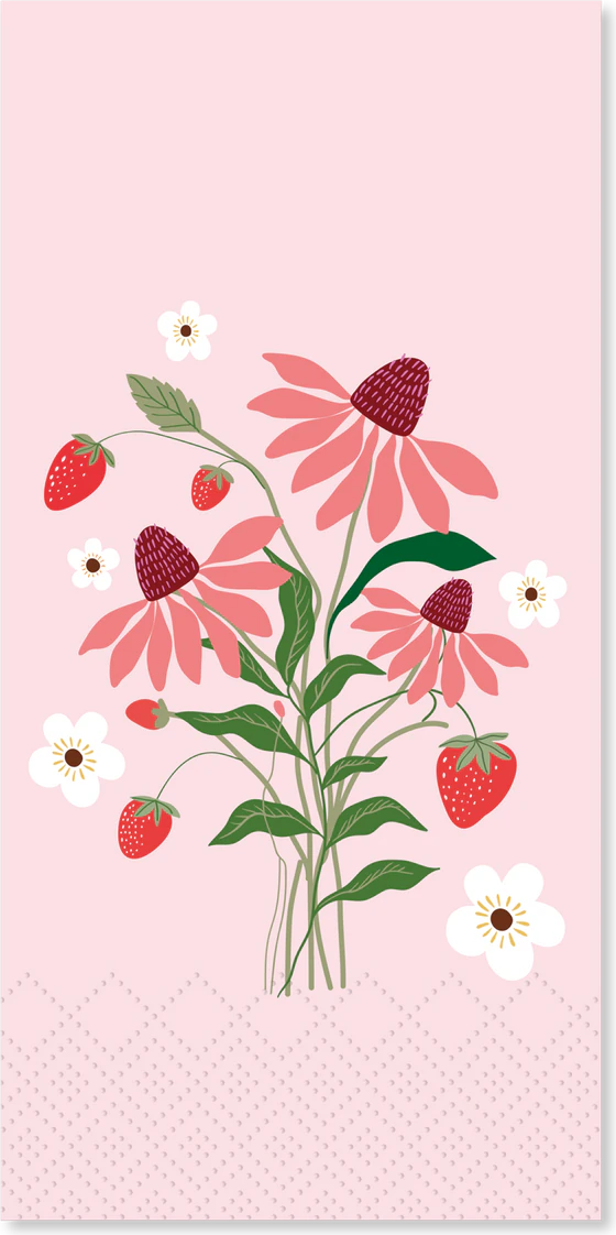 Papierservietten Chic Antique Rosa Erdbeeren Sommerdesign