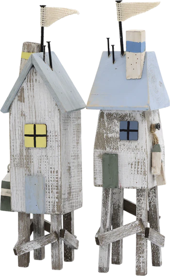 Dekoratives Strandhaus-Set Chic Antique Flagge 2er-Set Vintage
