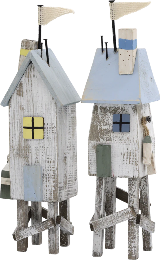 Dekoratives Strandhaus-Set Chic Antique Flagge 2er-Set Vintage