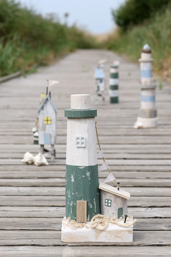 Dekoratives Strandhaus-Set Chic Antique Flagge 2er-Set Vintage