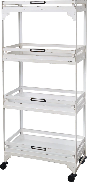 Servierwagen Chic Antique 4 Tabletts Creme – Stabil & Flexibel