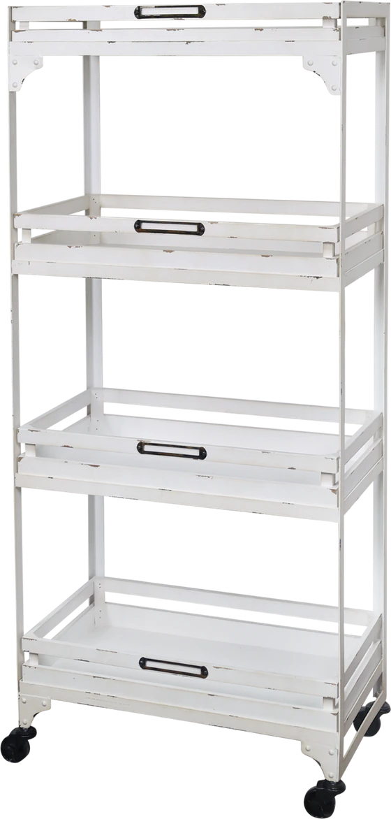 Servierwagen Chic Antique 4 Tabletts Creme – Stabil & Flexibel