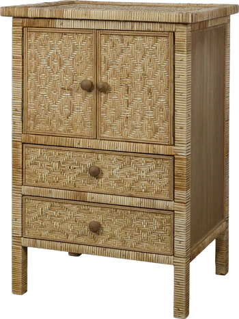Aufbewahrungsschrank Chic Antique Geflecht Natur Tannenholz