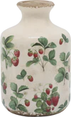 Dekorative Keramikflasche Chic Antique Fraises Creme Glasiert