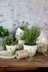 Rundes Serviertablett Chic Antique Laval Grün Keramik Unikat