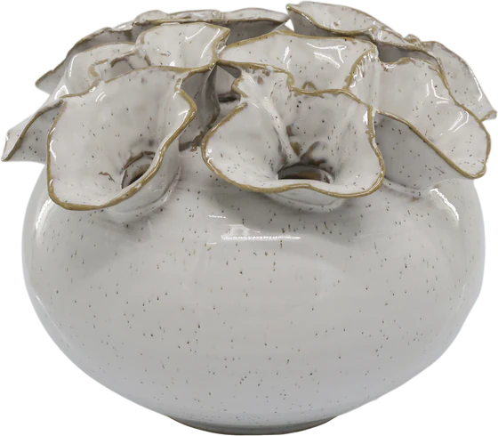 Blumenvase Chic Antique 12-Loch Creme – Vintage Steingut Design