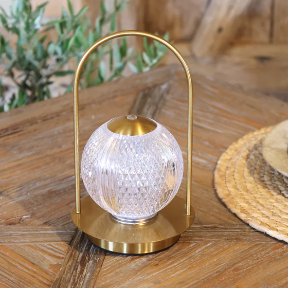 Wiederaufladbare LED-Tischleuchte Chic Antique Antik Messing Vintage