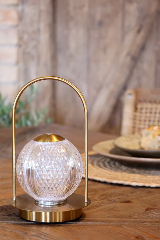 Wiederaufladbare LED-Tischleuchte Chic Antique Antik Messing Vintage