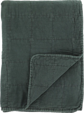 Steppdecke Chic Antique Aix Quilt Waldgrün Baumwolle Vintage