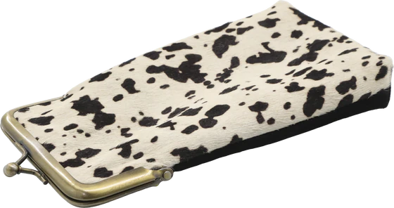 Reißverschlussetui Chic Antique Leder Kuhmuster – Einzigartiges Design