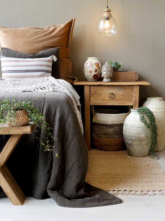 Wohndecke Chic Antique Aix Plaid Latte Creme Baumwolle Recycelt