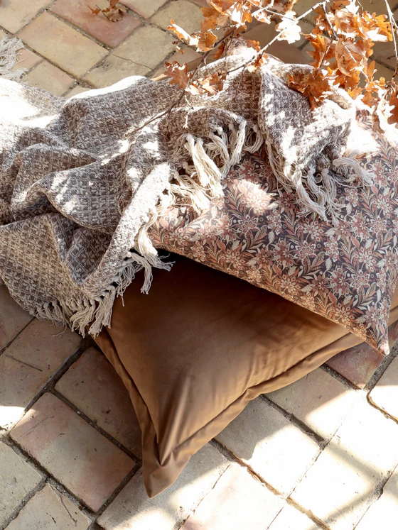 Wohndecke Chic Antique Aix Plaid Latte Creme Baumwolle Recycelt