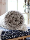 Wohndecke Chic Antique Aix Plaid Latte Creme Baumwolle Recycelt