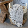 Wohndecke Chic Antique Aix Plaid Latte Creme Baumwolle Recycelt