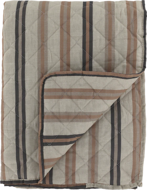 Tagesdecke Chic Antique Aix Quilt Streifen Cognac Baumwolle