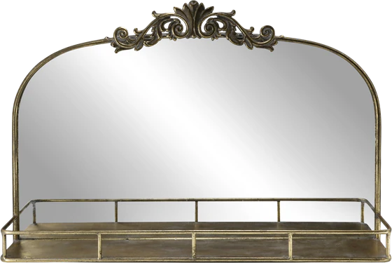 Wandspiegel mit Ablage Chic Antique – Vintage-Look, Antik Messing