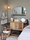 Wandspiegel mit Ablage Chic Antique – Vintage-Look, Antik Messing