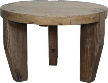 Runder Couchtisch Chic Antique Grimaud – Recyclingholz Natur