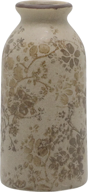 Dekorative Keramikflasche Chic Antique Melun Latte Matt Vintage
