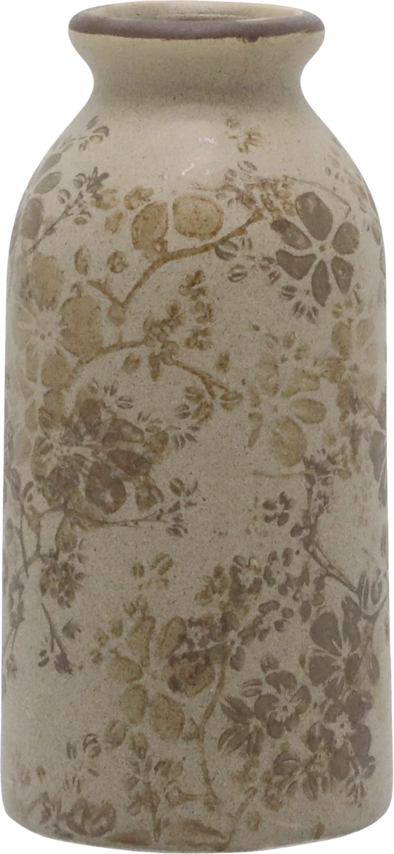 Dekorative Keramikflasche Chic Antique Melun Latte Matt Vintage