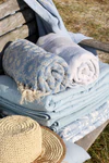 Tagesdecke Chic Antique Aix Quilt Streifen Sky Blue Baumwolle