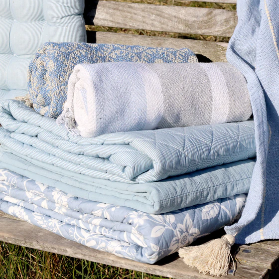 Steppdecke Chic Antique Aix Quilt sky blue Baumwolle