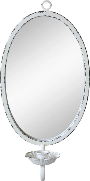 Wandspiegel mit Kerzenhalter Chic Antique Creme Vintage-Look