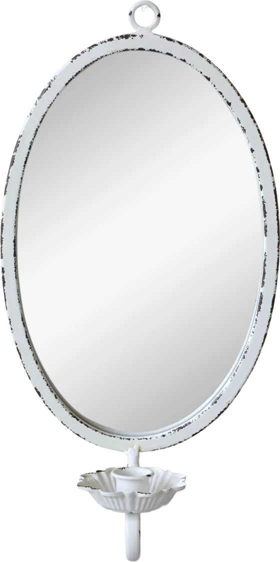 Wandspiegel mit Kerzenhalter Chic Antique Creme Vintage-Look