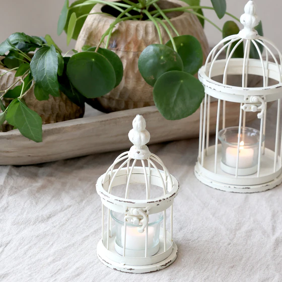 Teelichthalter Vogelkäfig Chic Antique – Eisen Shabby Chic