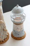 Dekorativer LED-Leuchtturm Chic Antique Ocean Eisen 15 cm