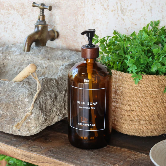 Seifenspenderflasche Chic Antique 1000 ml Glas Mokka Eco
