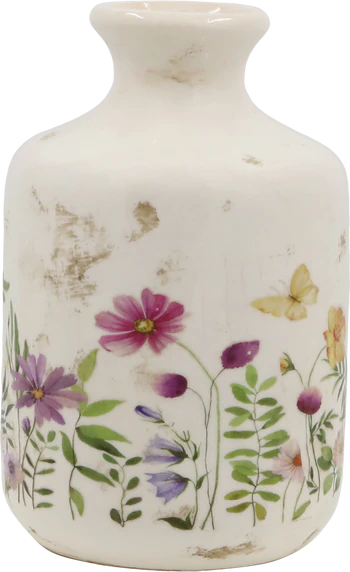 Dekorative Keramikflasche Chic Antique Avignon Creme Vintage