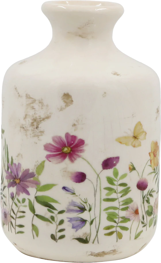 Dekorative Keramikflasche Chic Antique Avignon Creme Vintage