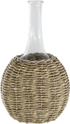 Dekorative Glasflasche Chic Antique Natur – Handgefertigtes Unikat