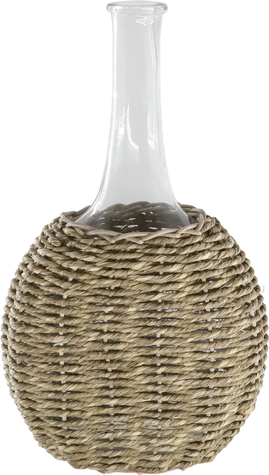 Dekorative Glasflasche Chic Antique Natur – Handgefertigtes Unikat