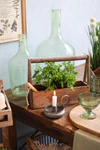Dekorative Glasflasche Chic Antique Verte 37 cm – Mundgeblasen, Vintage