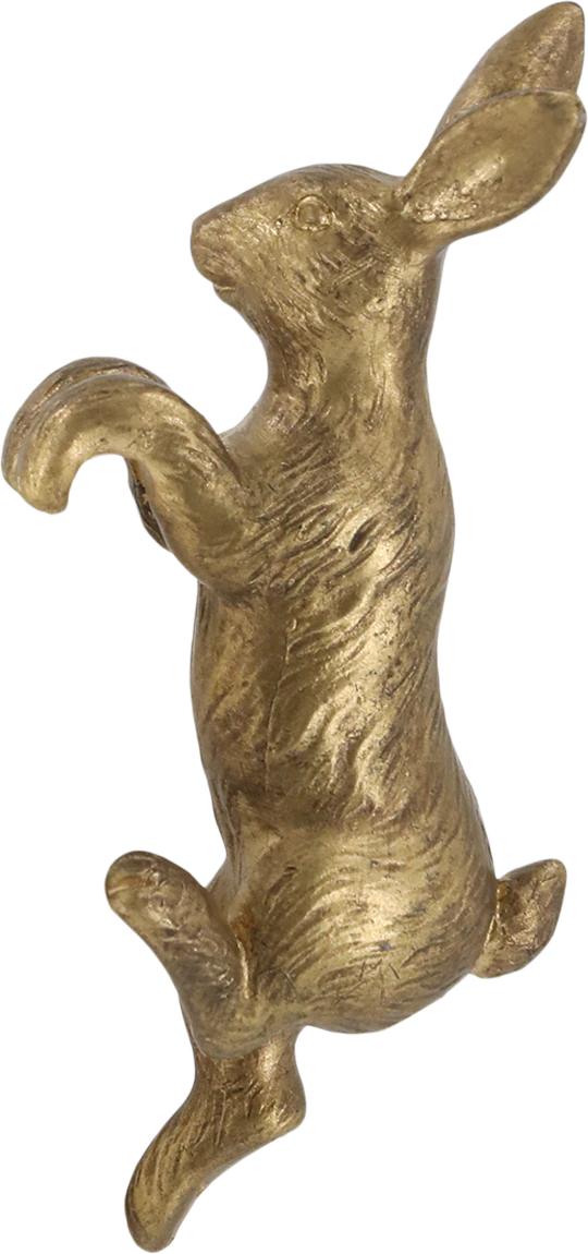 Dekorative Glasfigur Hase Chic Antique Messingfarben Vintage