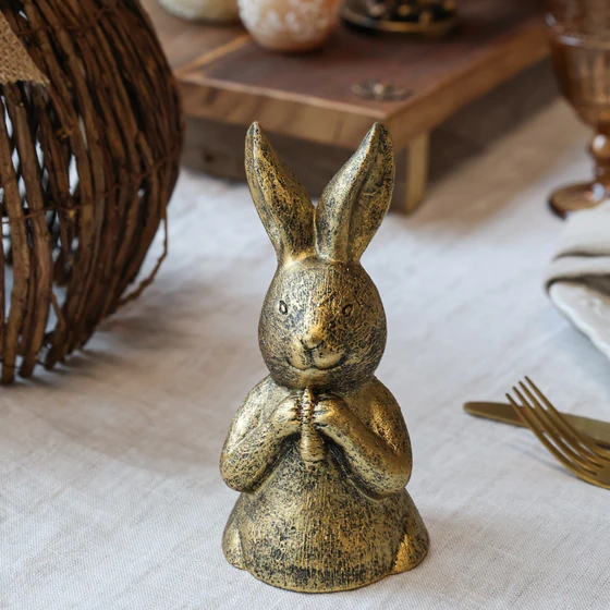 Dekorationsfigur Chic Antique Kaninchen mit Karotte Vintage-Look