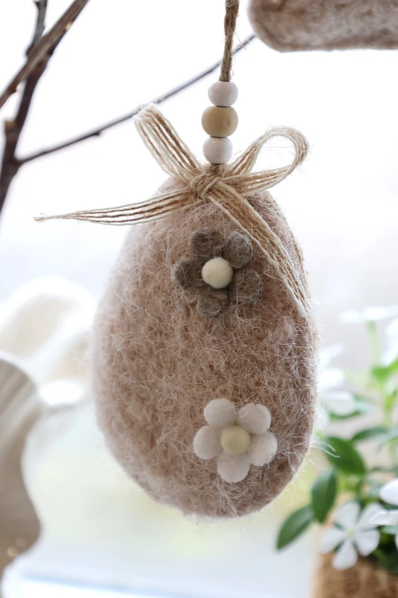 Dekorationsanhänger Ostern Chic Antique Filz Set Kaninchen Ei