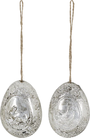 Dekoratives Aufhänge-Osterei-Set Chic Antique antik silber