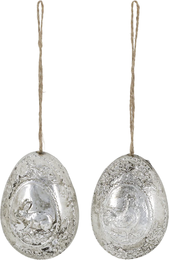 Dekoratives Aufhänge-Osterei-Set Chic Antique antik silber