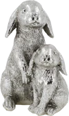 Dekofigur Kaninchen Chic Antique Silber Vintage-Look 18cm