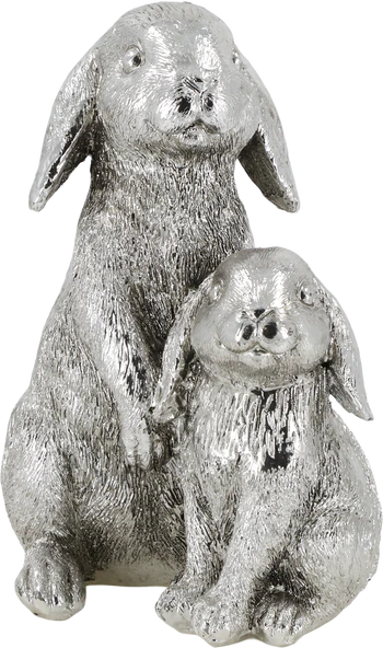 Dekofigur Kaninchen Chic Antique Silber Vintage-Look 18cm