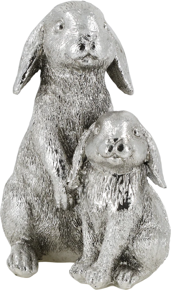 Dekofigur Kaninchen Chic Antique Silber Vintage-Look 18cm