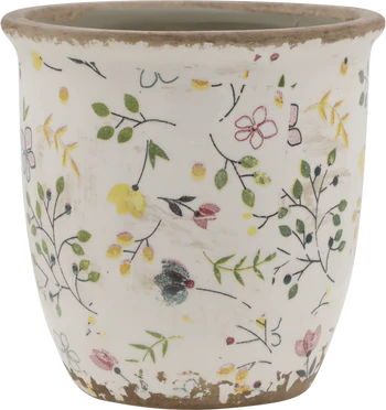 Blumentopf Keramik Chic Antique Cavaillon Creme Blumenmotiv
