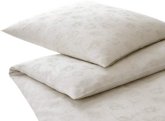 Bettwäsche-Garnitur Elegante Poppy 24558 Natur Mako-Satin Baumwolle